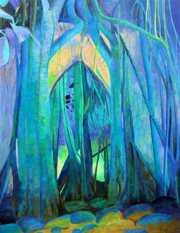 Trees - Jan Bennett - acrylic on canvas